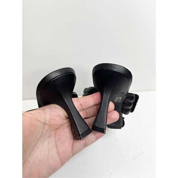 Abound Sandals Womens Size 7 Qarly Heeled Black Square Toe Slip On Open Toe Heel - Picture 6 of 9